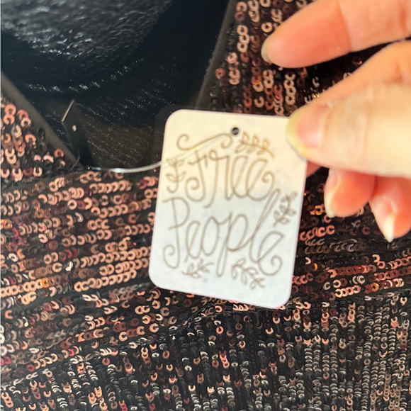 NWT Free People Cool Girl Dark Sparkle Sequin Maxi Dress Size 8 - Picture 7 of 14